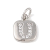 Rack Plating Brass Micro Pave CLear Cubic Zirconia Charms KK-E110-14P-U-1