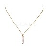 Electroplated Natural Keshi Pearl Pendant Necklaces NJEW-JN05604-01-3