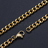 Men's 201 Stainless Steel Cuban Link Chain Necklaces NJEW-T012-04A-66-G-1
