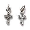 Brass Micro Pave Cubic Zirconia Tiny Cross Charms ZIRC-H119-04P-1
