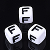 Acrylic Horizontal Hole Letter Beads X-PL37C9129-F-1