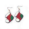 Christmas Iron Acrylic Dangle Earrings FS-WG00170-04-1