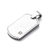 304 Stainless Steel Micro Pave Cubic Zirconia Pendants STAS-U043-24P-2