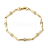 Bamboo Brass Micro Pave Clear Cubic Zirconia Link Chain Bracelets BJEW-C130-05G-4