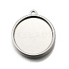 304 Stainless Steel Pendant Cabochon Settings STAS-S181-02P-F-1