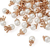 50Pcs 5 Styles Resin Imitation Pearl Pendants RESI-CD0001-16-2