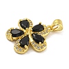 Rack Plating Brass Micro Pave Cubic Zirconia Pendants KK-G513-93G-03-2