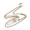 Synthetic Turquoise Sun Pendant Multi Layered Necklace with Plastic Beaded NJEW-P269-18B-G-1