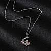 Brass Moon Fox Pendant Cable Chain Necklaces for Women NJEW-C067-02P-2