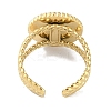 Ion Plating(IP) 304 Stainless Steel Enamel Flat Round Cuff Finger Rings RJEW-L107-043G-01-3