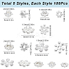 500Pcs 5 Styles Alloy Daisy Spacer Beads FIND-SP0002-22B-2