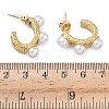 304 Stainless Steel ABS Imitation Pearl C-Shaped Stud Earrings EJEW-K268-71G-5
