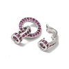 Rack Plating Brass Micro Pave Orchid Cubic Zirconia Fold Over Clasps KK-A222-04B-P-2