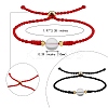 2Pcs 2 Colors Synthetic Moonstone Round Beaded Slider Bracelet BJEW-SW00057-01-7