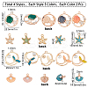 24Pcs 4 Style Zinc Alloy Enamel Pendants ENAM-SC0002-52-2