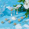 4 Pairs Brass Micro Pave Cubic Zirconia Flower Stud Earring Findings KK-BBC0008-01-4