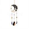 Moon and Devil Eye Wire Wrapped Hanging Ornaments PW-WGAF98E-01-1