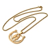 Horse Shoes with Couple 201 Stainless Steel Pendant Necklaces for Women and Men LS-NJEW-F324-04G-2