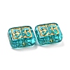 Plating Transparent Acrylic Beads OACR-A024-02C-2