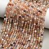Natural Moonstone & Amazonite & Amethyst & Strawberry Quartz Beads Strands G-A324-A01-4mm-1