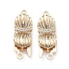 Brass Micro Pave Clear Cubic Zirconia Box Clasps KK-G523-13G-1