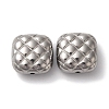 Non-Tarnish 304 Stainless Steel Waffle Beads STAS-I305-202P-1