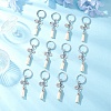 12Pcs Twelve Constellations 304 Stainless Steel Charm & Faux Suede Tassel Keyachins KEYC-JKC01309-1