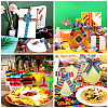 2Rolls 2 Styles Stripe Pattern Printed Polyester Grosgrain Ribbon OCOR-TA0001-37G-6