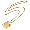 201 Stainless Steel Hollow Rectangle with Cross Pendant Box Chain Necklaces NJEW-D089-06G-2