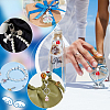 60Pcs Gradient Color Baking Paint Transparent Glass Pendants PALLOY-PHE00008-5