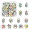30Pcs 3 Styles Alloy Crystal Rhinestone and ABS Imitation Pearl Connector Charms ENAM-FS0003-71P-1