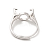 Adjustable Rhodium Plated 925 Sterling Silver Ring Components STER-I016-006P-3
