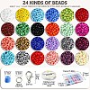 DIY 8/0 Glass Seed Beads Stretch Bracelet Making Kits DIY-YW0001-95-2