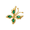 304 Stainless Steel Cubic Zirconia Pendants STAS-OY010-05G-3