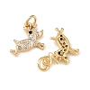 Christmas Brass Micro Pave Cubic Zirconia Charms KK-L255-18G-08-2