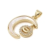 Brass Micro Pave Clear Cubic Zirconia Pendants KK-I712-49G-05-2