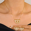 Brass Micro Pave Clear Cubic Zirconia Moon Pendant Necklaces & Stud Earrings Sets for Women QC9389-3