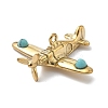 304 Stainless Steel with Dyed Synthetic Turquoise Plane Pendants LS-STAS-G374-03G-1