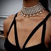 Alloy Full Crystal Rhinestone Teardrop Tassel Choker Necklaces for Women FS-WGE797D-01-2
