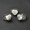 Natural Howlite Adjustable Rings RJEW-P043-03P-10-1