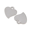 Tarnish Resistant Heart 201 Stainless Steel Blank Tag Charms STAS-R071-11-3