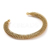 Ion Plating(IP) 304 Stainless Steel Wire Wrap Open Cuff Bangle BJEW-A139-02G-1