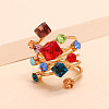 Alloy Rhinestone Multi-layer Rings VU7935-5-1