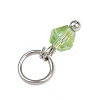 40Pcs 8 Colors Glass Charms PALLOY-JF04213-02-4
