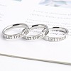 Word Let Them 201 Stainless Steel Finger Rings FS-WGDEB2A-02-2