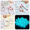 20Pcs Luminous Cube Letter Silicone Beads 12x12x12mm Square Dice Alphabet Beads with 2mm Hole Spacer Loose Letter Beads for Bracelet Necklace Jewelry Making JX437C-3