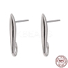 Anti-Tarnish Rhodium Plated 925 Sterling Silver Stud Earring Findings STER-K168-118P-7