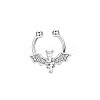 316L Stainless Steel Clear Cubic Zirconia Halloween Bat Clip-on Nose Septum Rings WG4B0C3-01-4