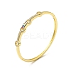 Rectangle & Donut Colorful Cubic Zirconia Hinged Bangle BJEW-G659-02G-3