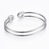 Tarnish Resistant Trendy 304 Stainless Steel Torque Cuff Bangles BJEW-H703-17P-2